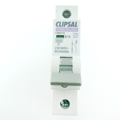 Clipsal PowerGuard CMB116 B16 16A 16 Amp MCB Circuit Breaker Type B
